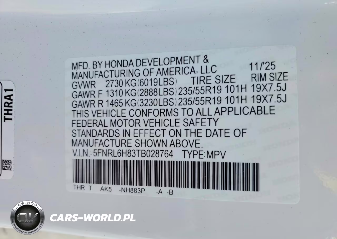 2026 Honda Odyssey Touring VIN:5FNRL6H83TB028764 - 13