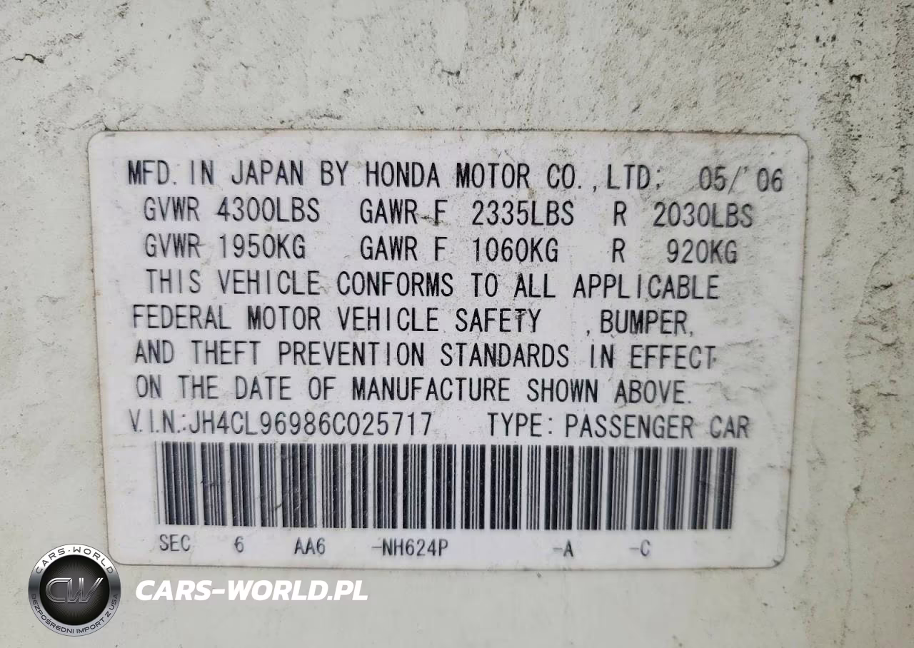 2006 Acura Tsx VIN:JH4CL96986C025717 - 12