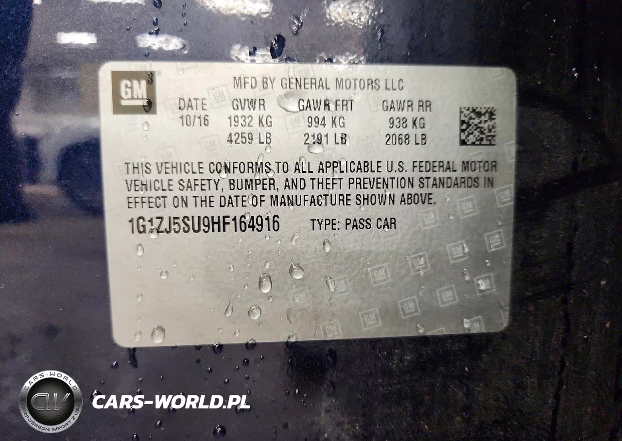 2017 Chevrolet Malibu Hybrid VIN:1G1ZJ5SU9HF164916 - 12