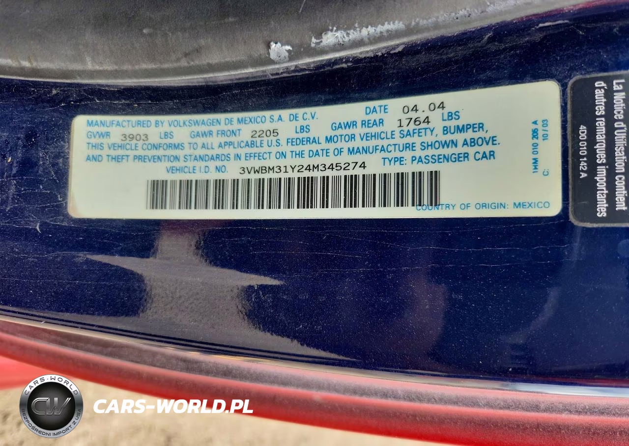 2004 Volkswagen New Beetle Gl VIN:3VWBM31Y24M345274 - 12