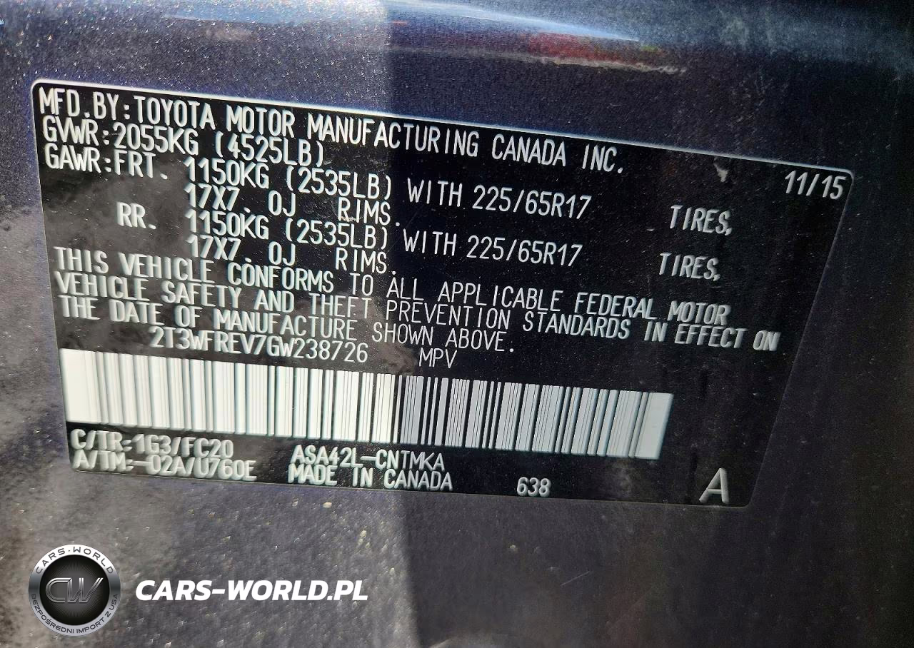 2016 Toyota Rav4 Xle VIN:2T3WFREV7GW238726 - 13