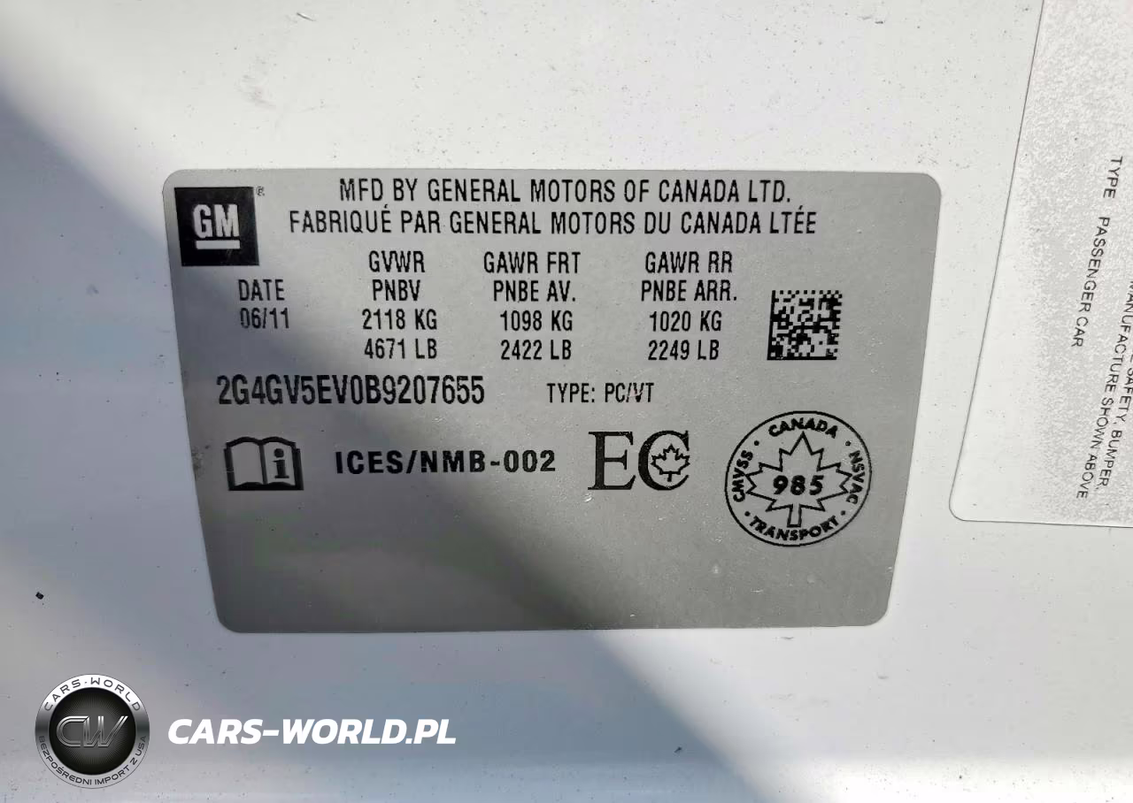 2011 Buick Regal Cxl VIN:2G4GV5EV0B9207655 - 12