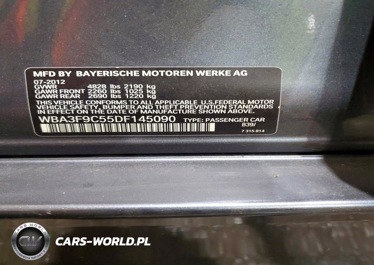 2013 BMW Activehybrid 3 VIN:WBA3F9C55DF145090 - 12
