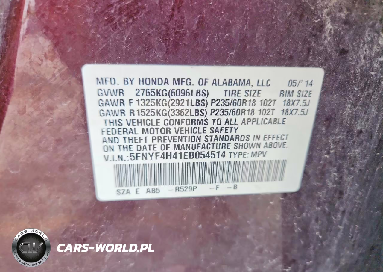 2014 Honda Pilot Ex VIN:5FNYF4H41EB054514 - 13
