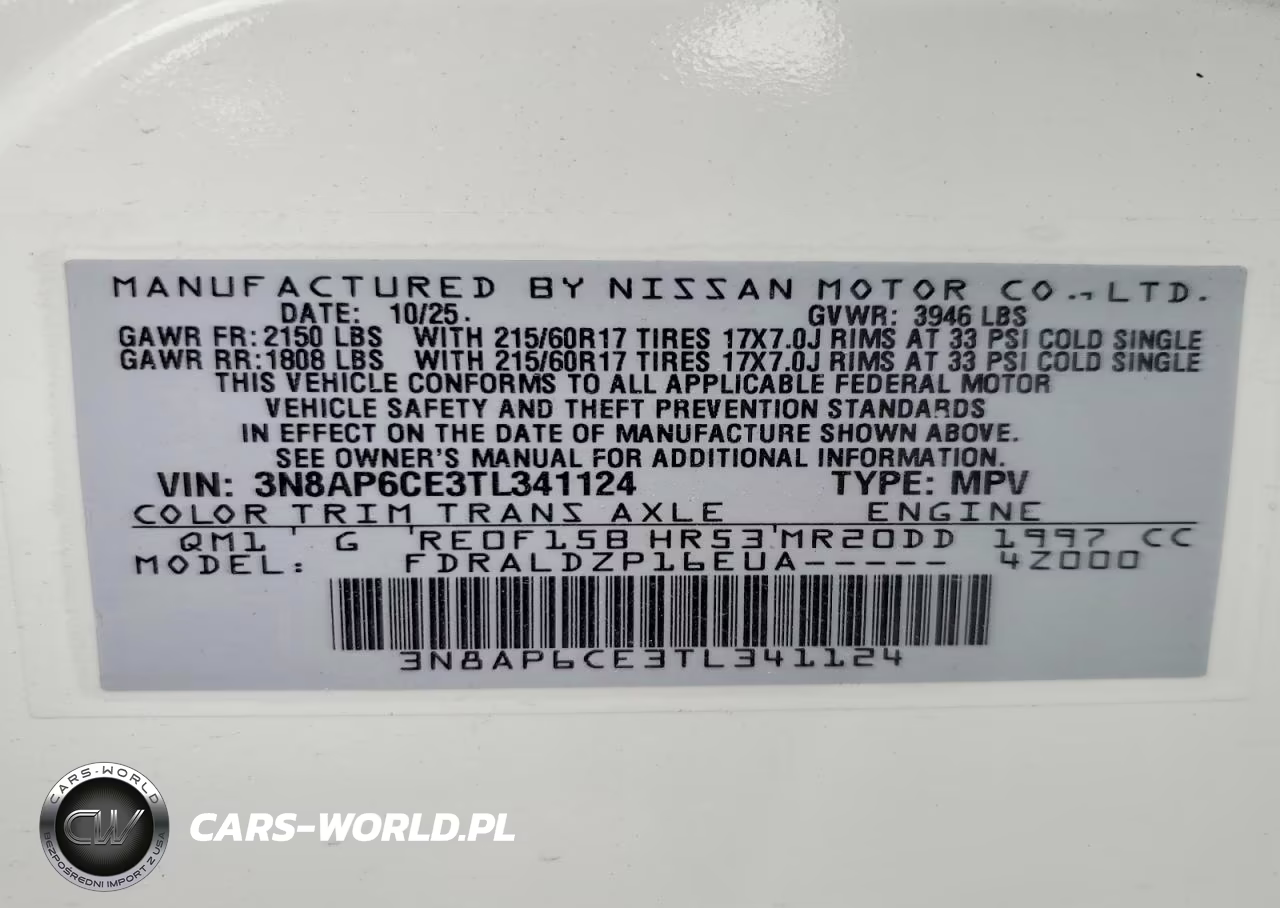 2026 Nissan Kicks Sv VIN:3N8AP6CE3TL341124 - 13