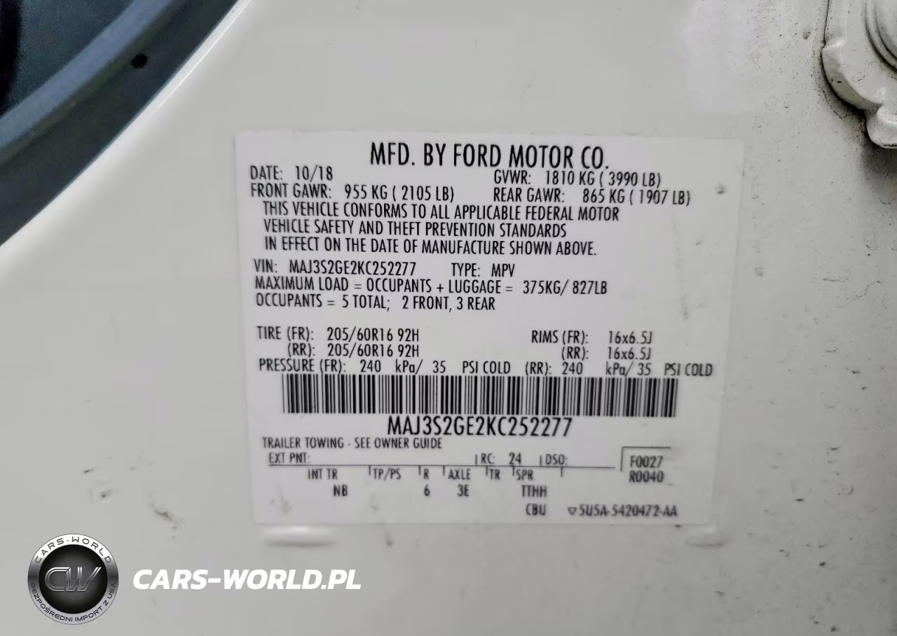 2019 Ford Eco Sport VIN:MAJ3S2GE2KC252277 - 13