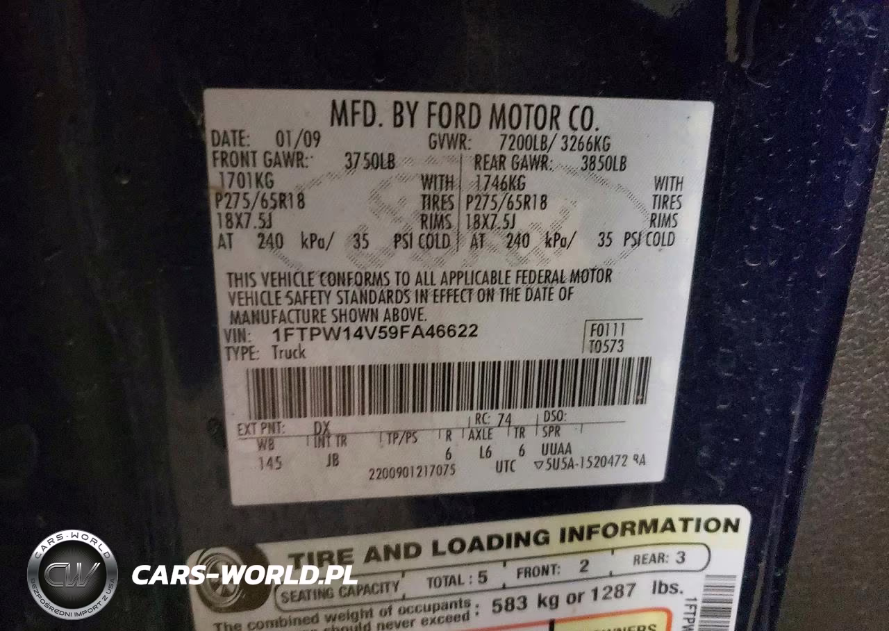 2009 Ford F150 Supercrew VIN:1FTPW14V59FA46622 - 12