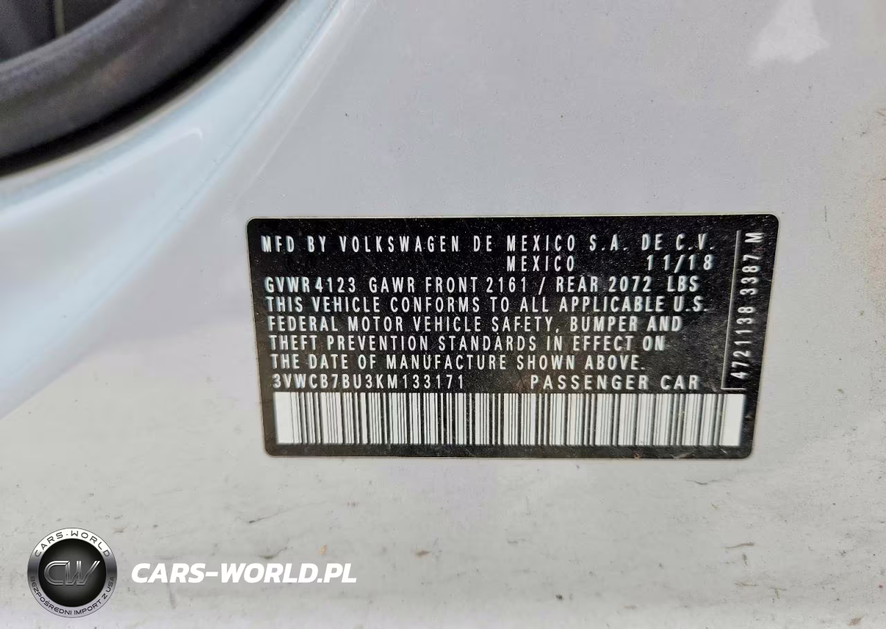 2019 Volkswagen Jetta S VIN:3VWCB7BU3KM133171 - 12