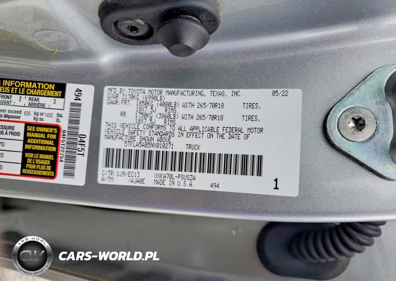 2022 Toyota Tundra Sr5 VIN:5TFLA5AB5NX010271 - 12