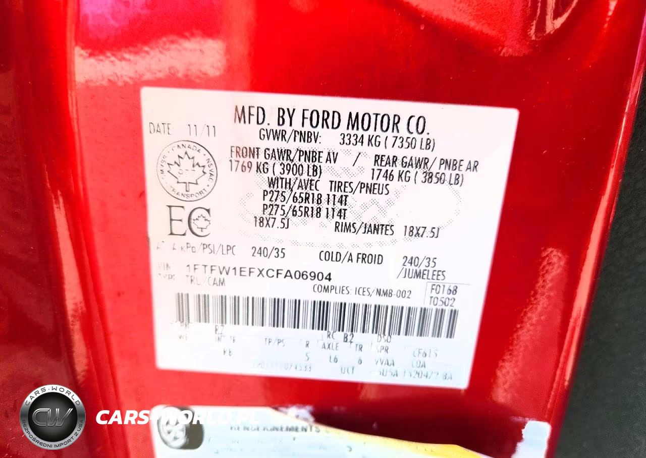 2012 Ford F150 Supercrew VIN:1FTFW1EFXCFA06904 - 12