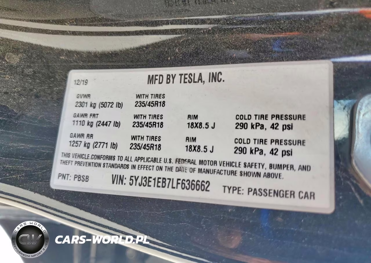 2020 Tesla Model 3 VIN:5YJ3E1EB7LF636662 - 12