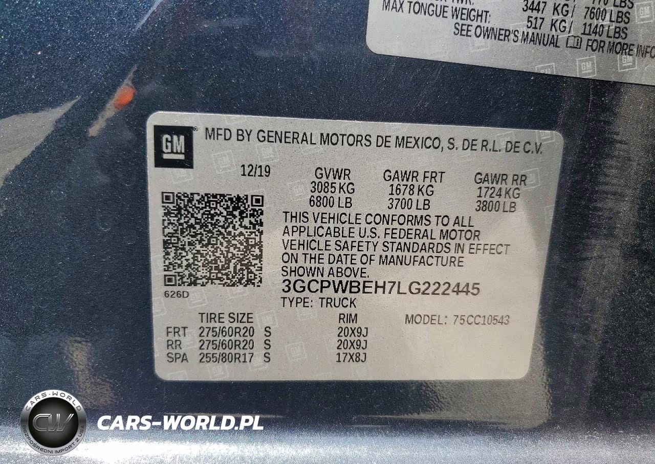 2020 Chevrolet Silverado C1500 Custom VIN:3GCPWBEH7LG222445 - 12