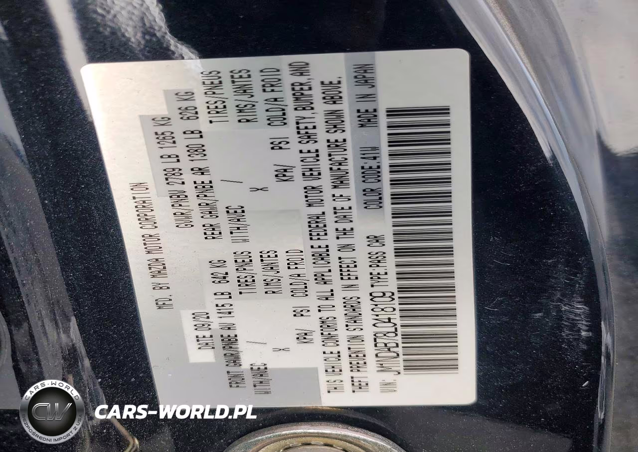 2020 Mazda Mx-5 Miata Sport VIN:JM1NDAB78L0418109 - 13