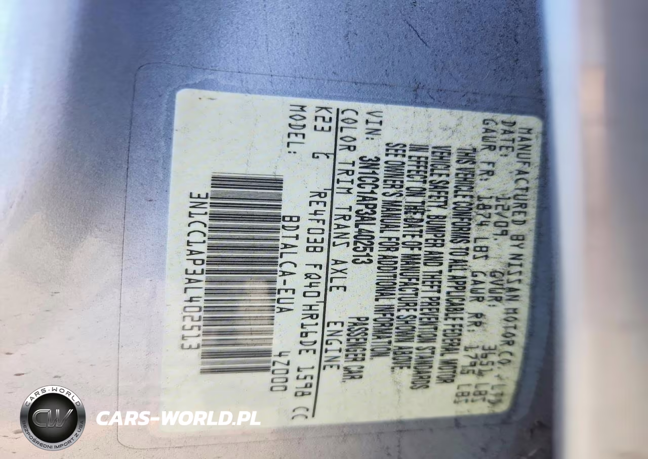 2010 Nissan Versa 1.6 Base VIN:3N1CC1AP3AL402513 - 12