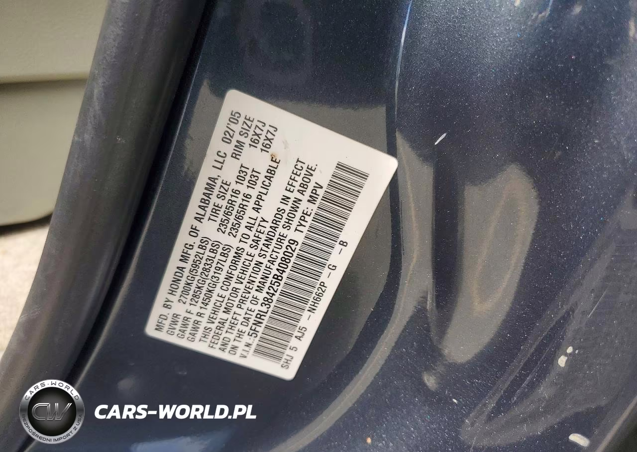 2005 Honda Odyssey Ex VIN:5FNRL38425B408029 - 13