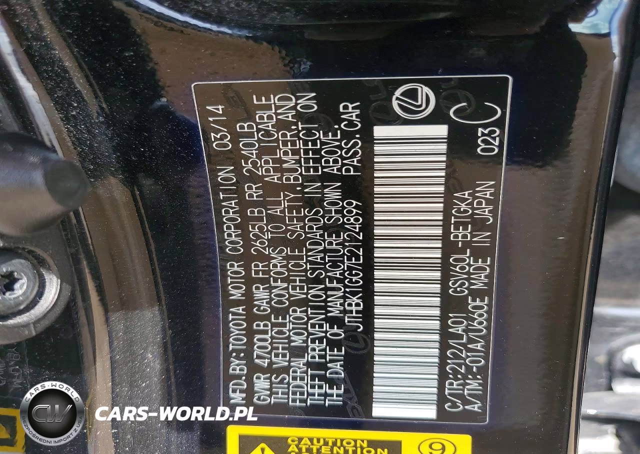2014 Lexus Es 350 VIN:JTHBK1GG7E2124899 - 12