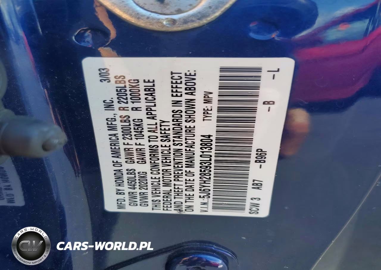 2003 Honda Element Ex VIN:5J6YH28593L013804 - 12