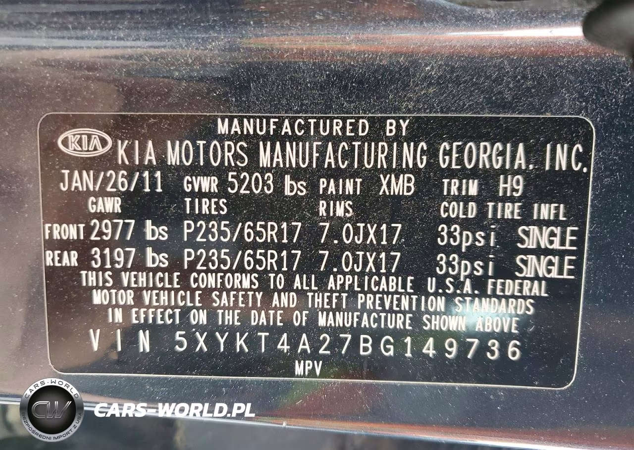 2011 Kia Sorento Lx VIN:5XYKT4A27BG149736 - 13