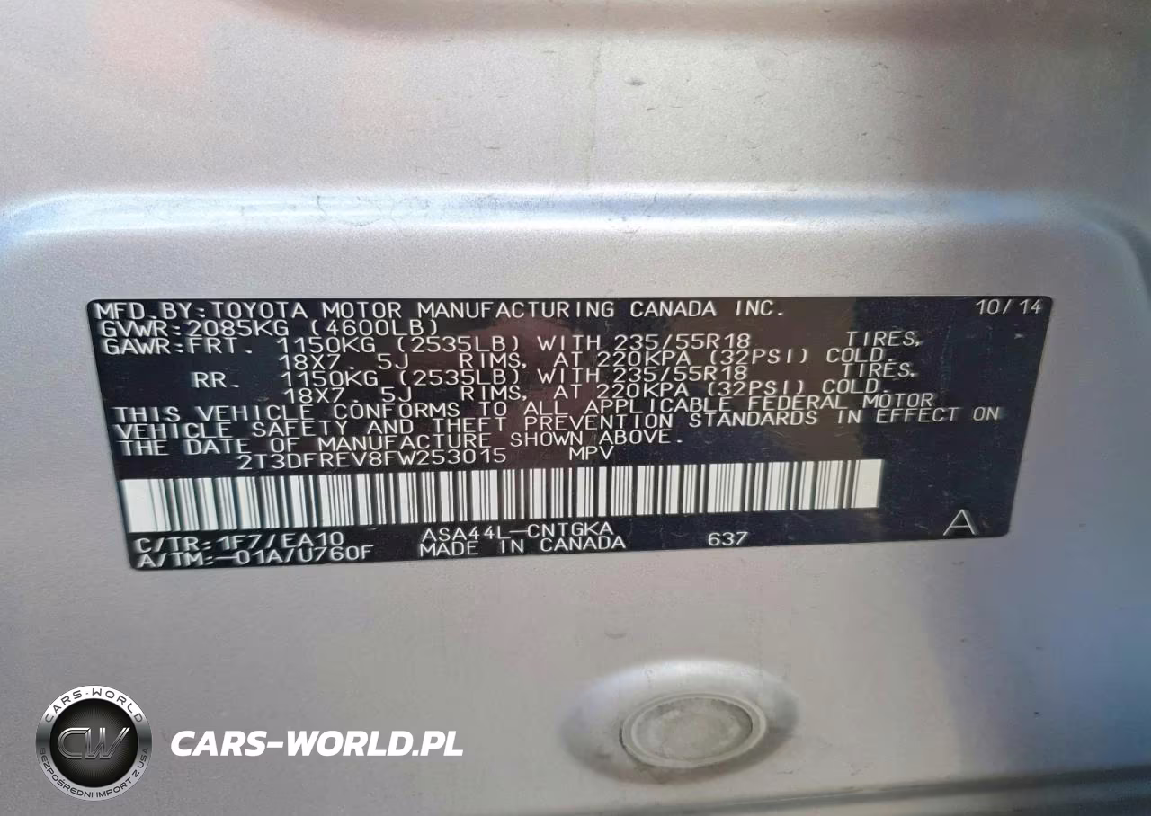 2015 Toyota Rav4 Limited VIN:2T3DFREV8FW253015 - 12