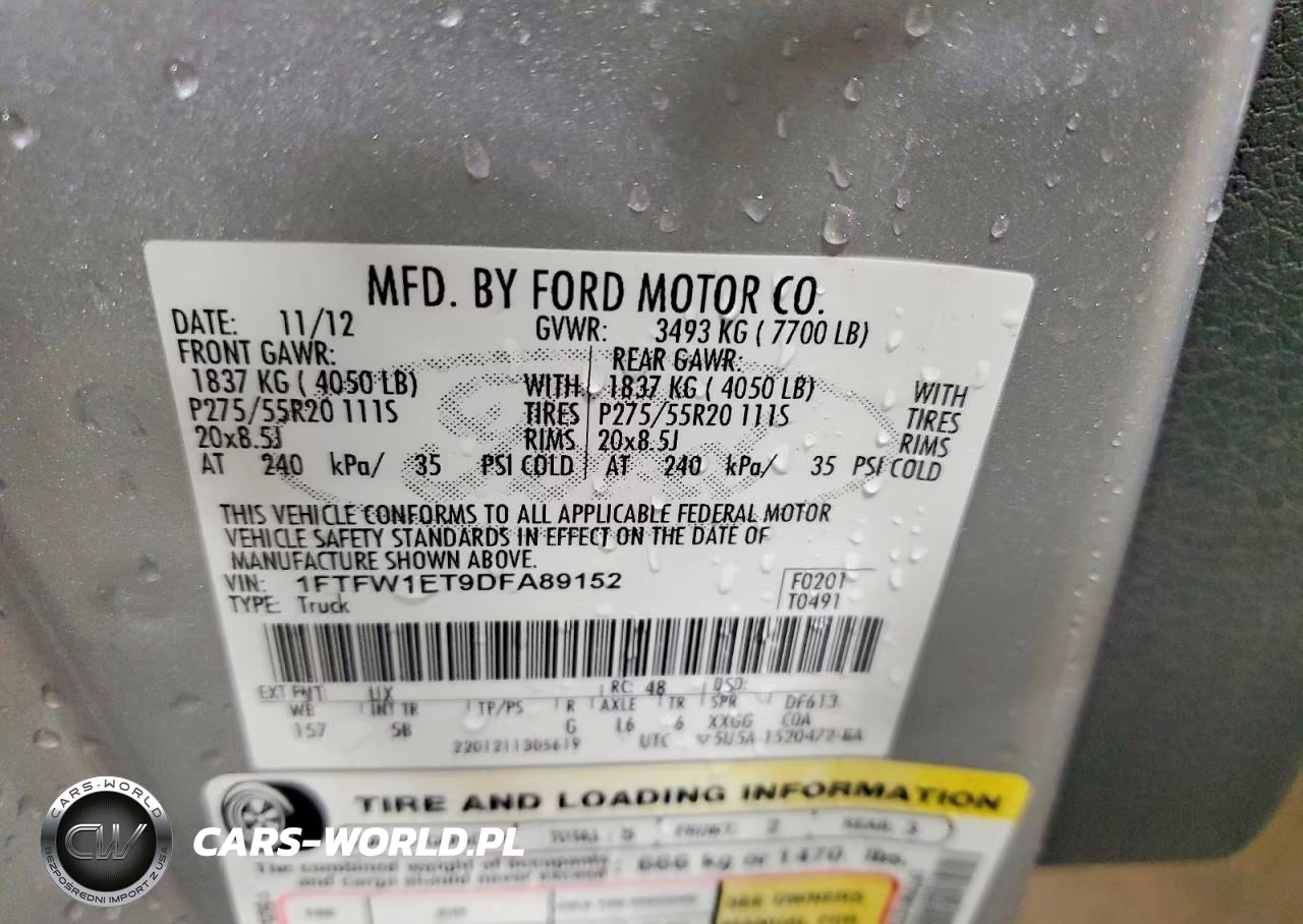 2013 Ford F150 Supercrew VIN:1FTFW1ET9DFA89152 - 12