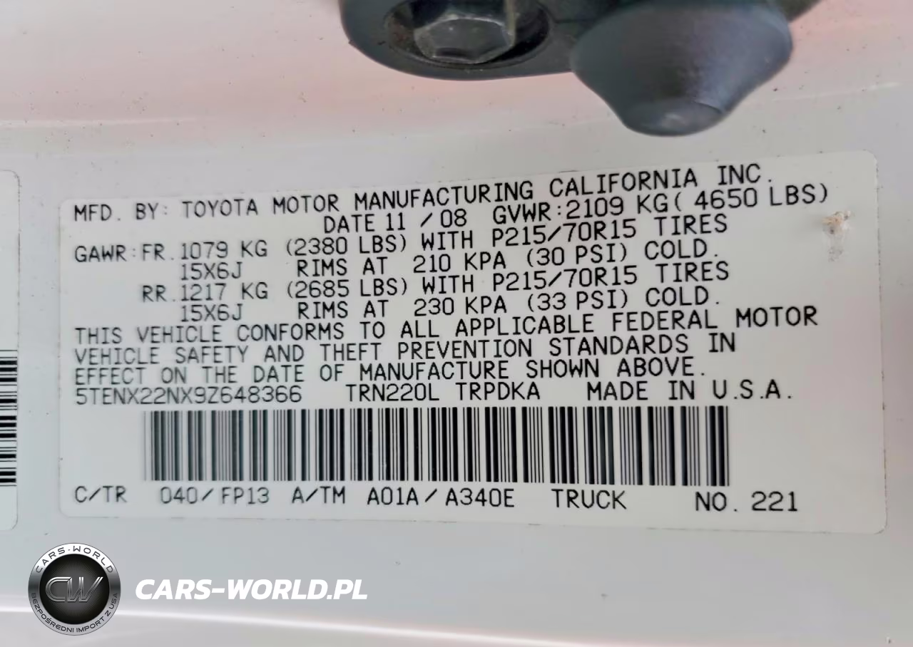 2009 Toyota Tacoma Base VIN:5TENX22NX9Z648366 - 12