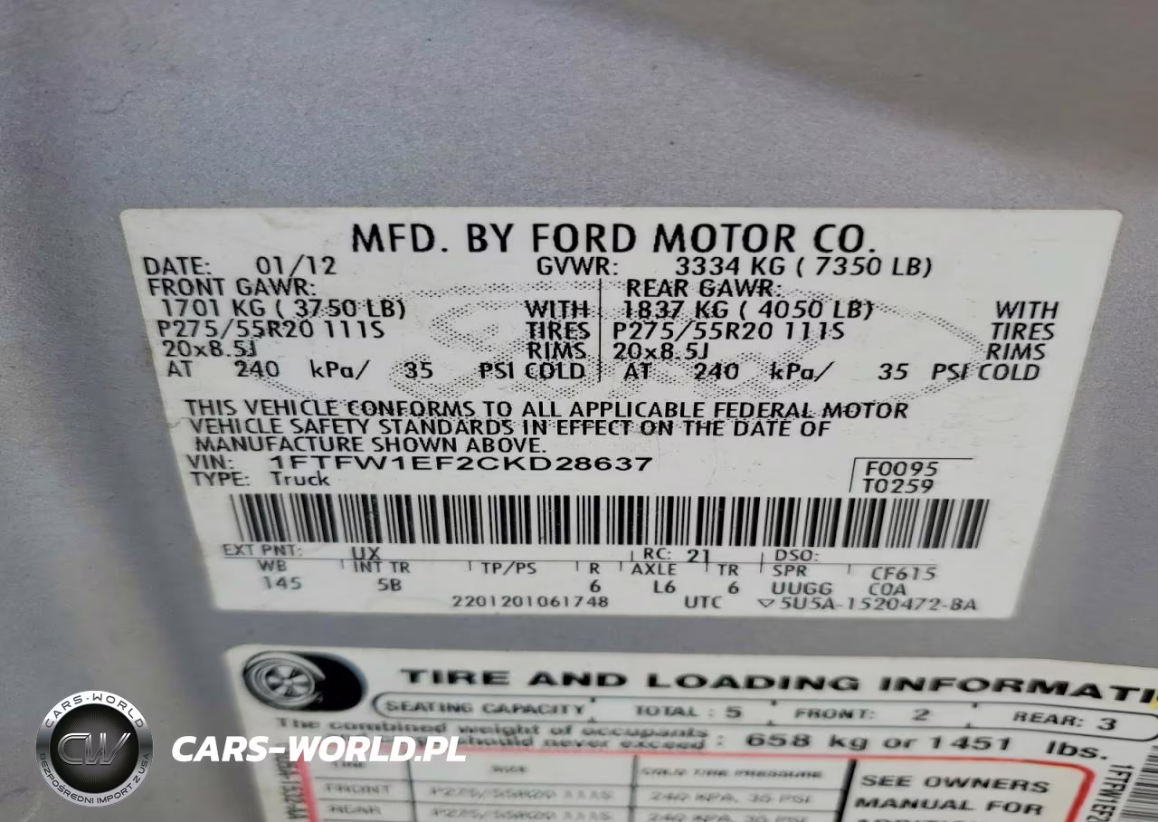 2012 Ford F150 Supercrew VIN:1FTFW1EF2CKD28637 - 12