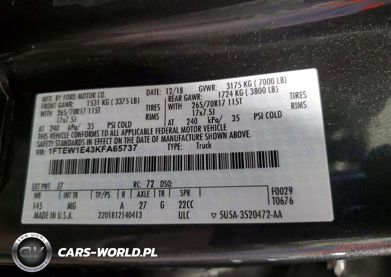 2019 Ford F150 Supercrew VIN:1FTEW1E43KFA65737 - 13
