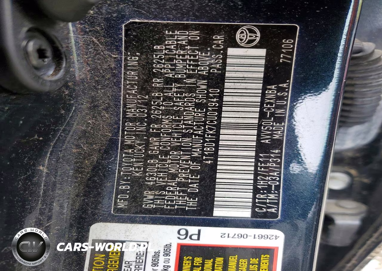 2012 Toyota Camry Hybrid Le VIN:4T1BD1FK7CU019410 - 13