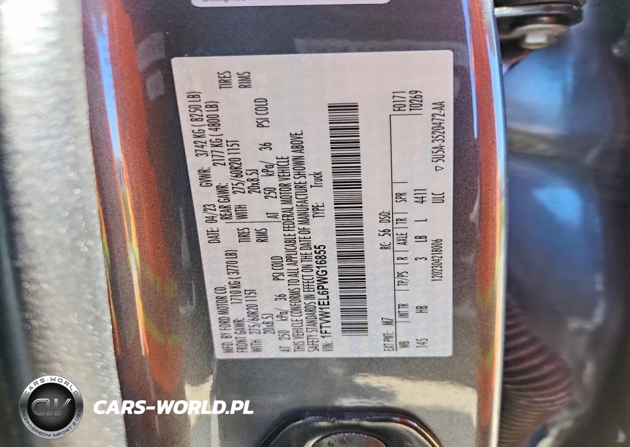 2023 Ford F150 Lightning Pro VIN:1FTVW1EL6PWG16855 - 12