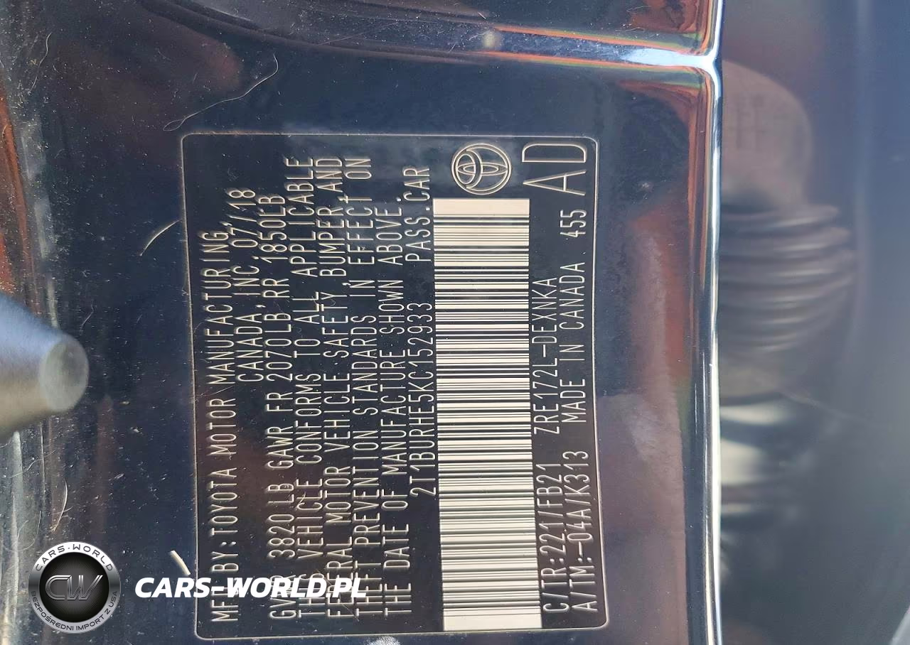 2019 Toyota Corolla Le VIN:2T1BURHE5KC152933 - 13