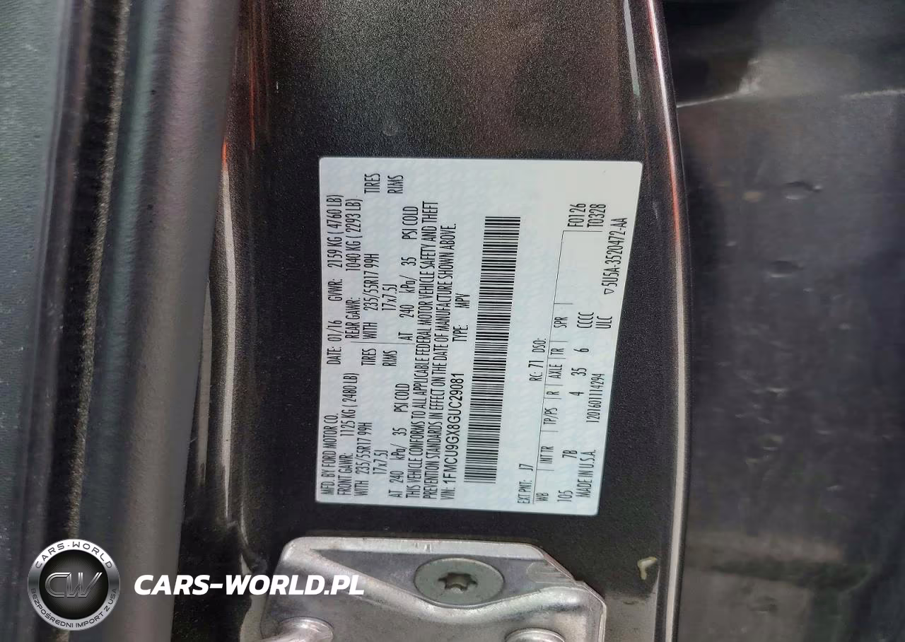 2016 Ford Escape Se VIN:1FMCU9GX8GUC29081 - 12
