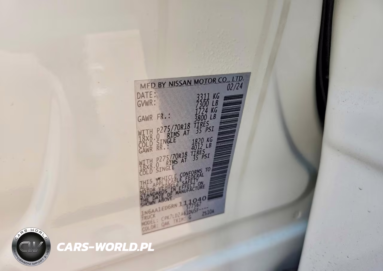 2024 Nissan Titan Pro-4X VIN:1N6AA1ED6RN111040 - 12
