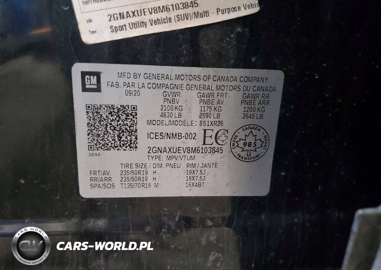 2021 Chevrolet Equinox Lt VIN:2GNAXUEV8M6103845 - 13