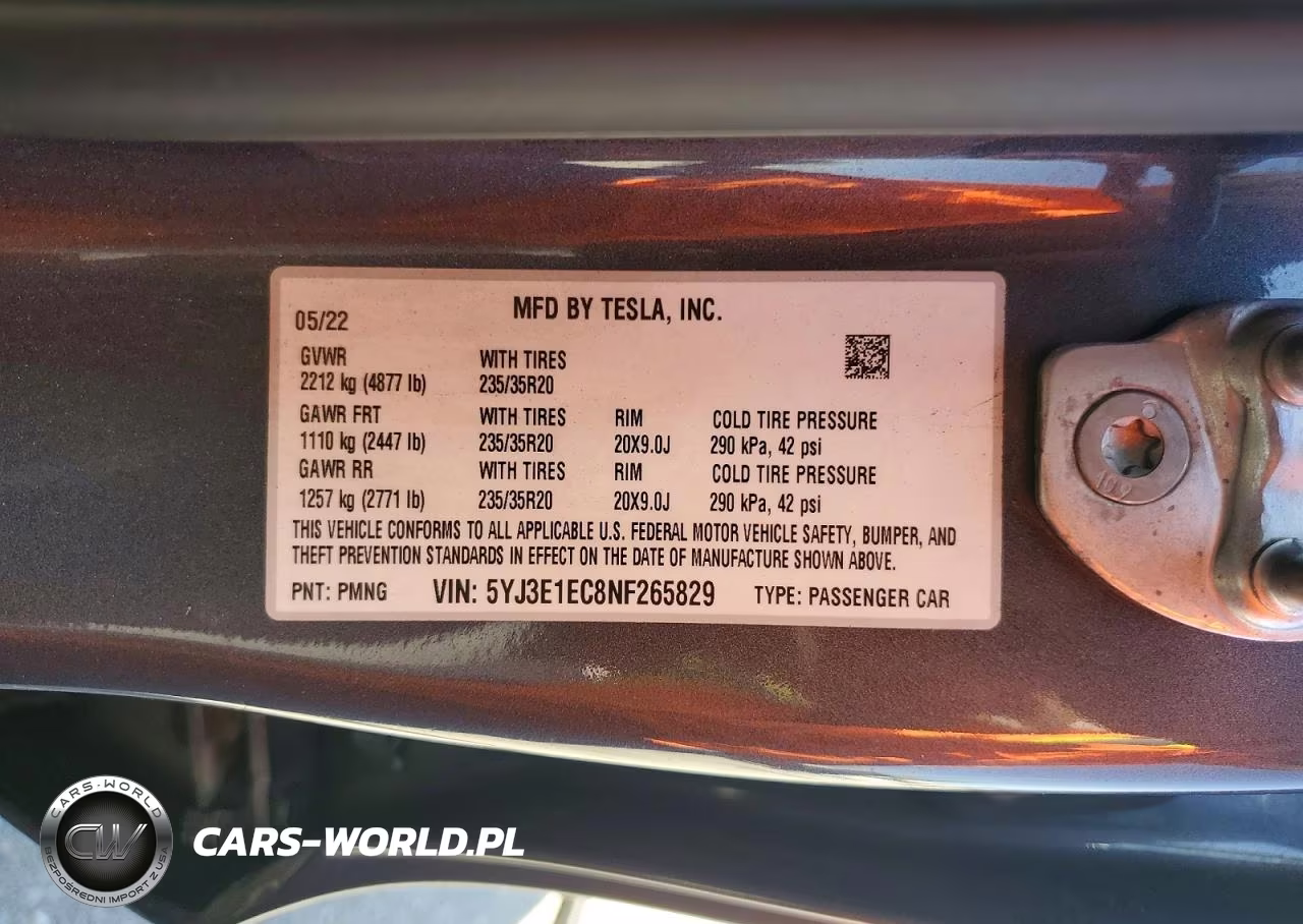 2022 Tesla Model 3 VIN:5YJ3E1EC8NF265829 - 12
