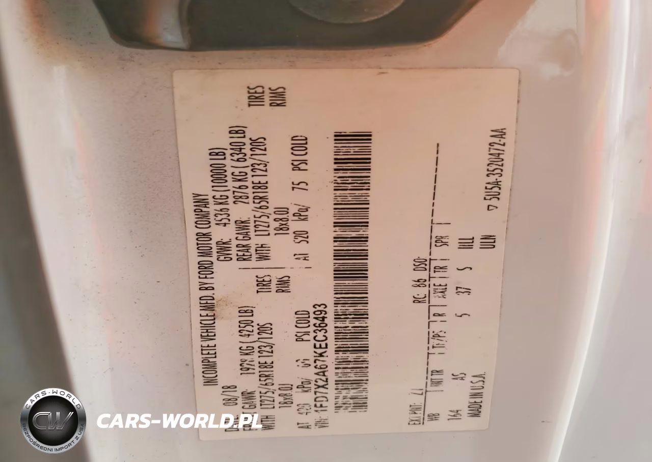 2019 Ford F250 Super Duty VIN:1FD7X2A67KEC36493 - 10