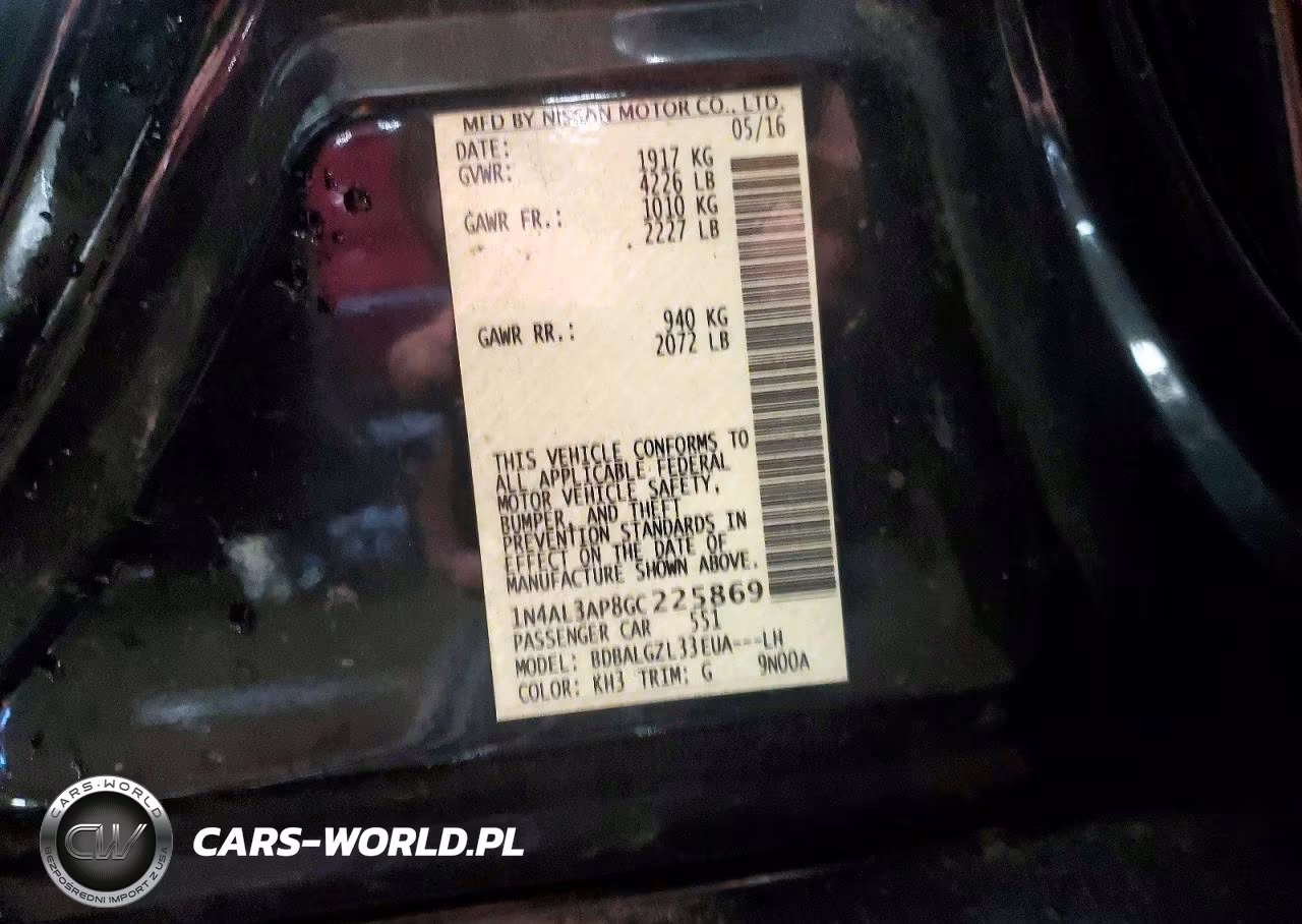 2016 Nissan Altima 2.5 S VIN:1N4AL3AP8GC225869 - 12
