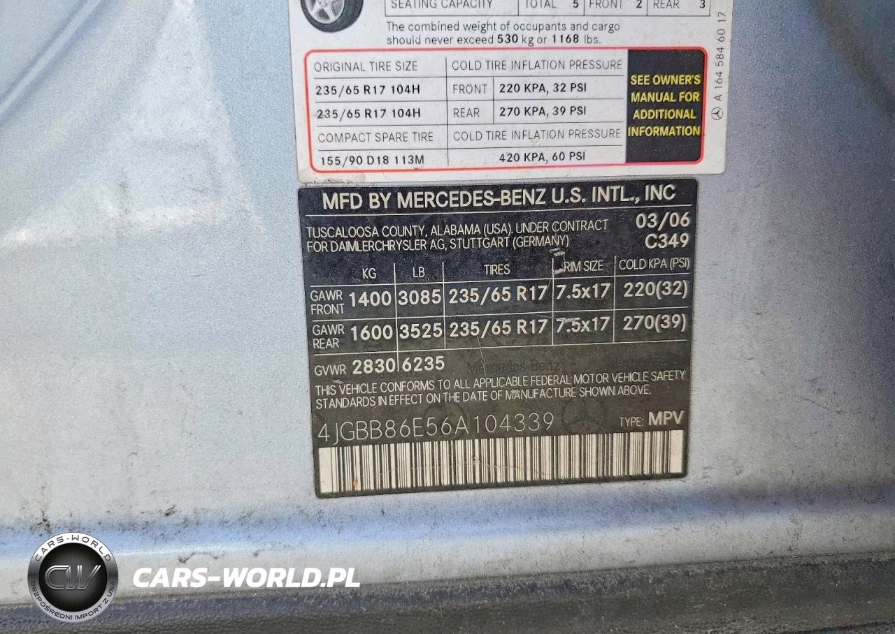 2006 Mercedes-Benz Ml 350 VIN:4JGBB86E56A104339 - 13