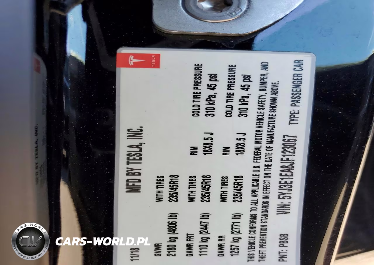 2018 Tesla Model 3 VIN:5YJ3E1EA8JF123067 - 13