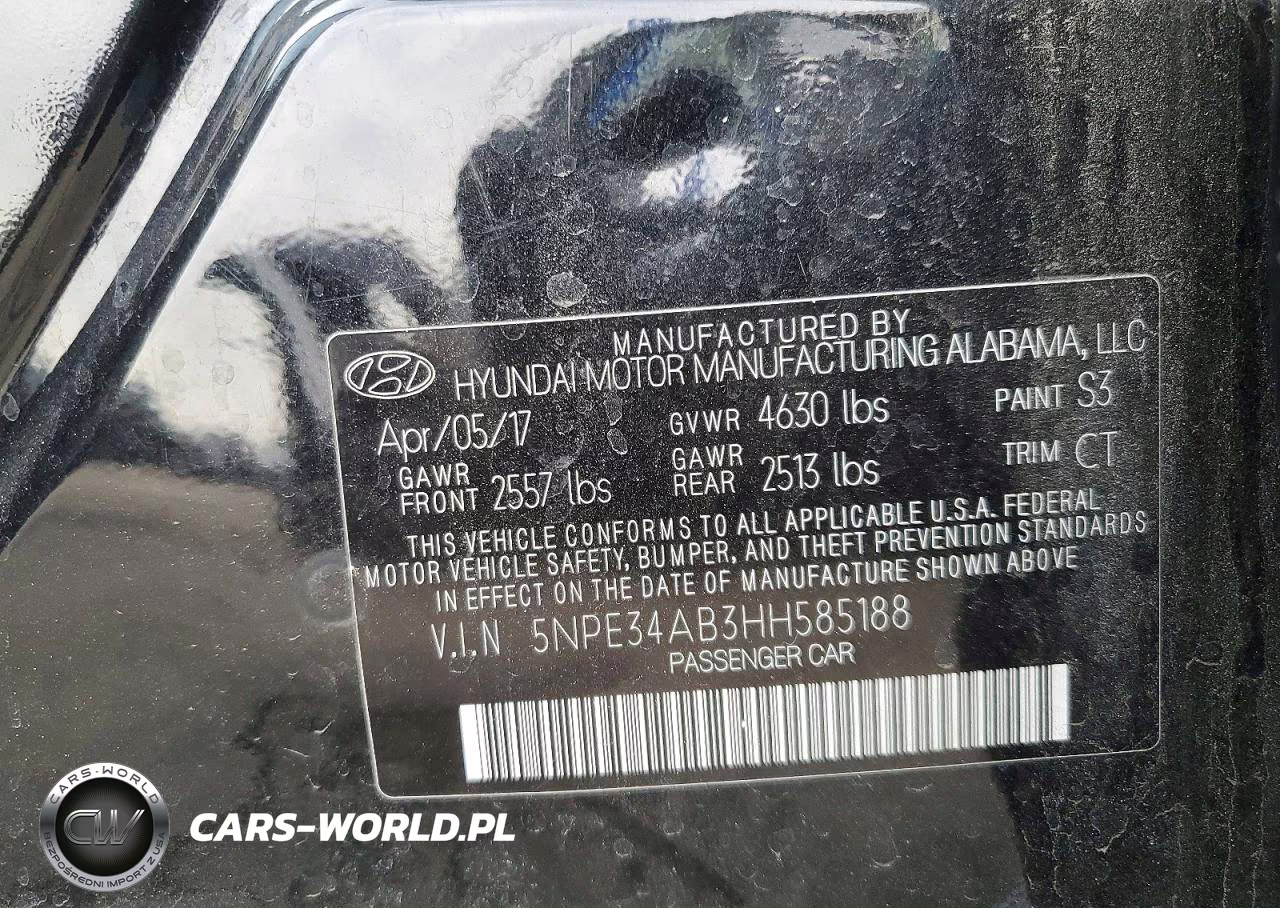 2017 Hyundai Sonata Sport 2.0T VIN:5NPE34AB3HH585188 - 12