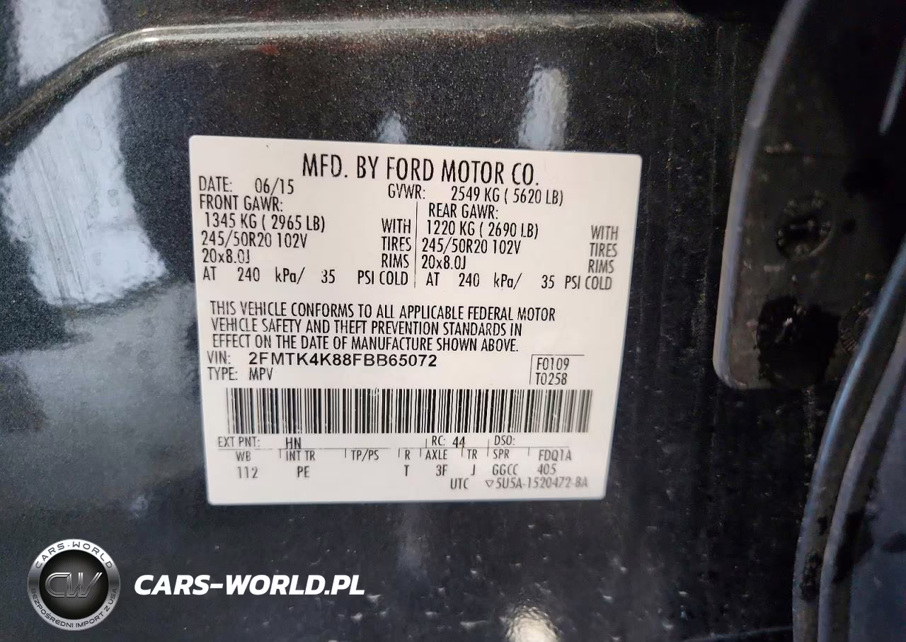 2015 Ford Edge Titanium VIN:2FMTK4K88FBB65072 - 12