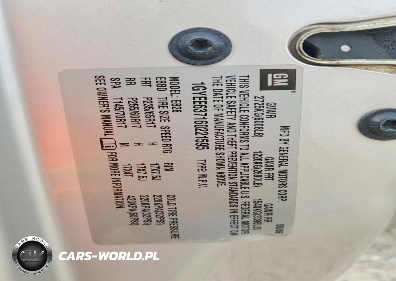 2006 Cadillac Srx VIN:1GYEE637160221595 - 13
