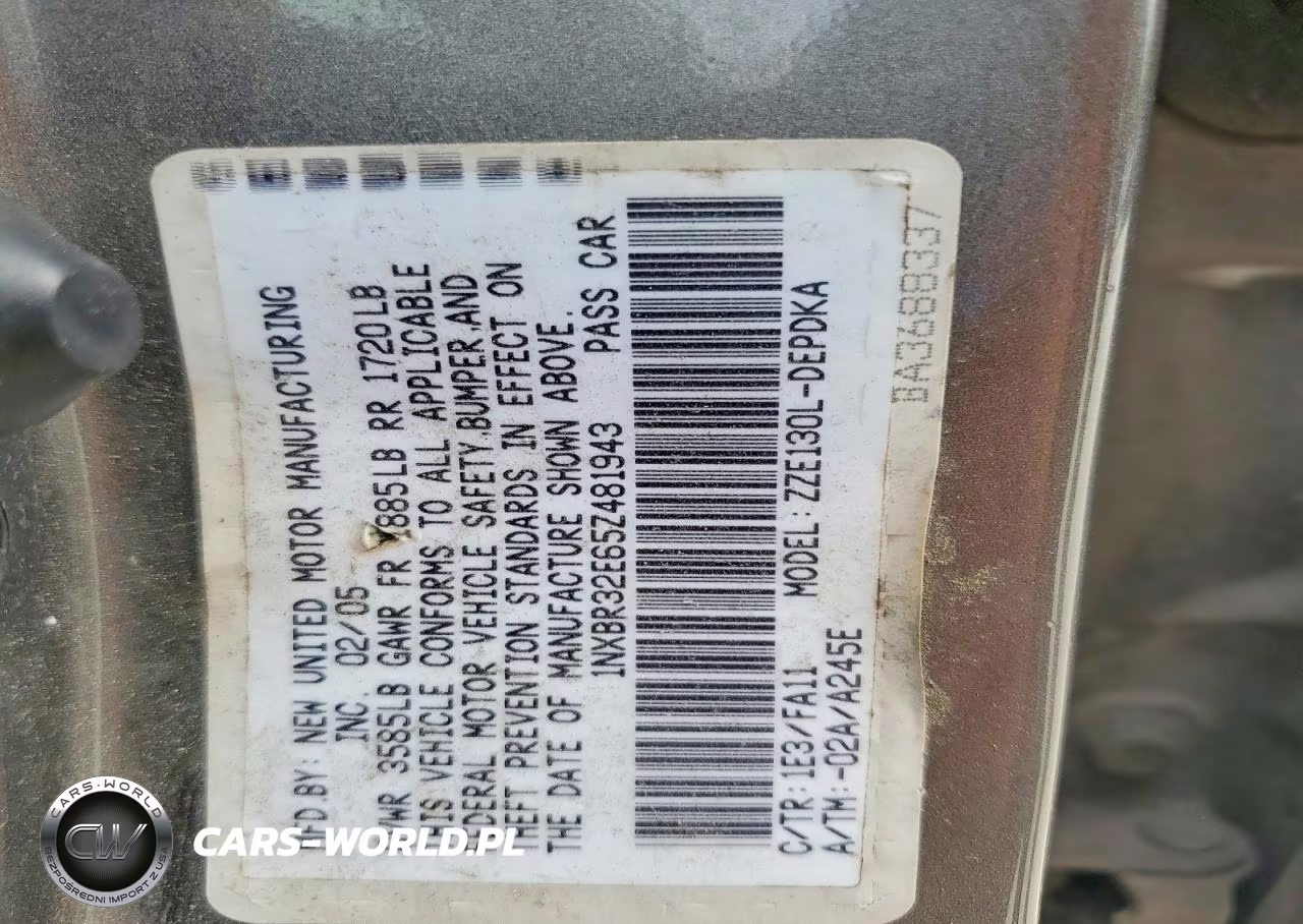 2005 Toyota Corolla Ce VIN:1NXBR32E65Z481943 - 12