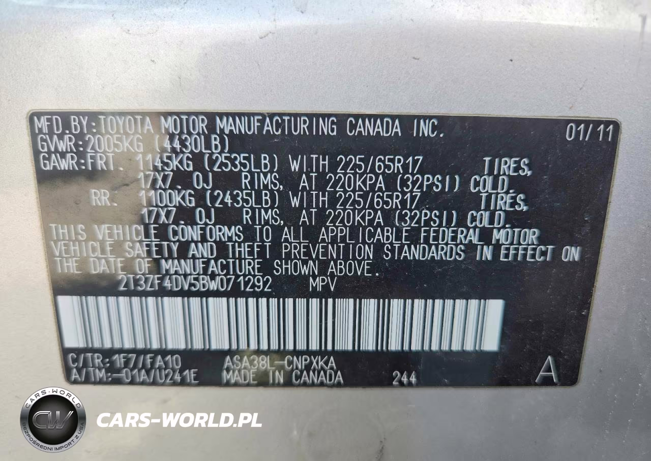 2011 Toyota Rav4 Base VIN:2T3ZF4DV5BW071292 - 14
