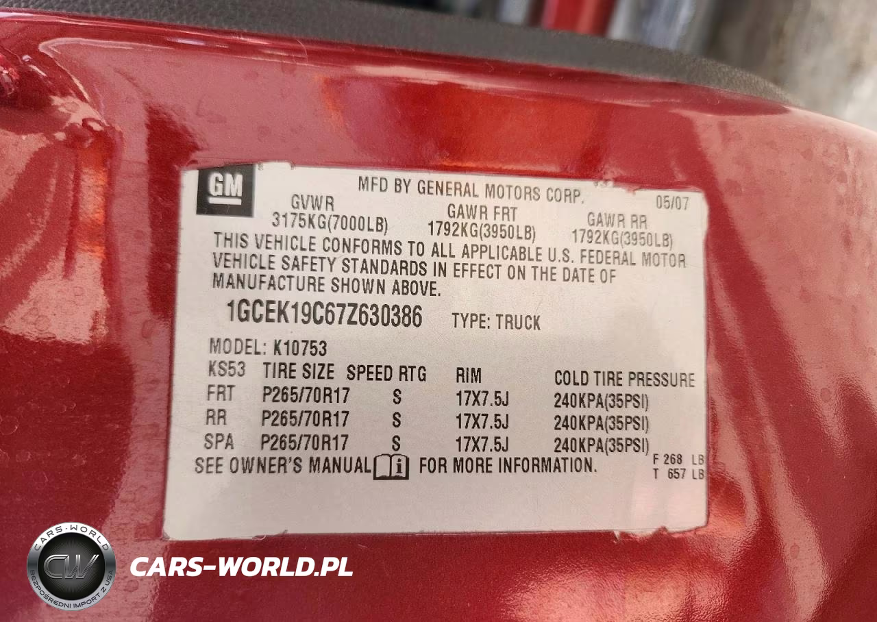 2007 Chevrolet Silverado K1500 VIN:1GCEK19C67Z630386 - 13