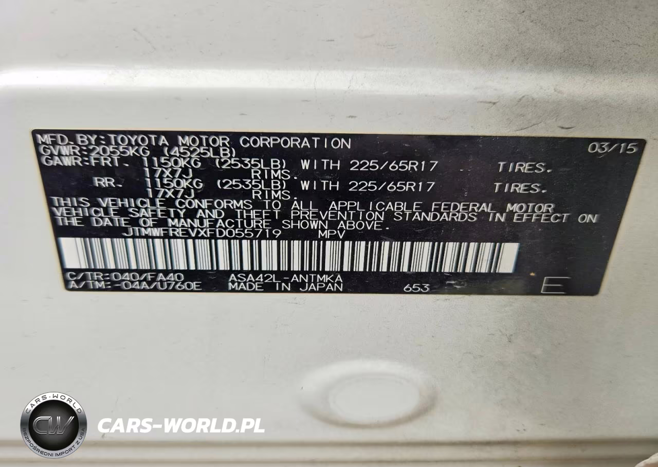 2015 Toyota Rav4 Xle VIN:JTMWFREVXFD055719 - 13