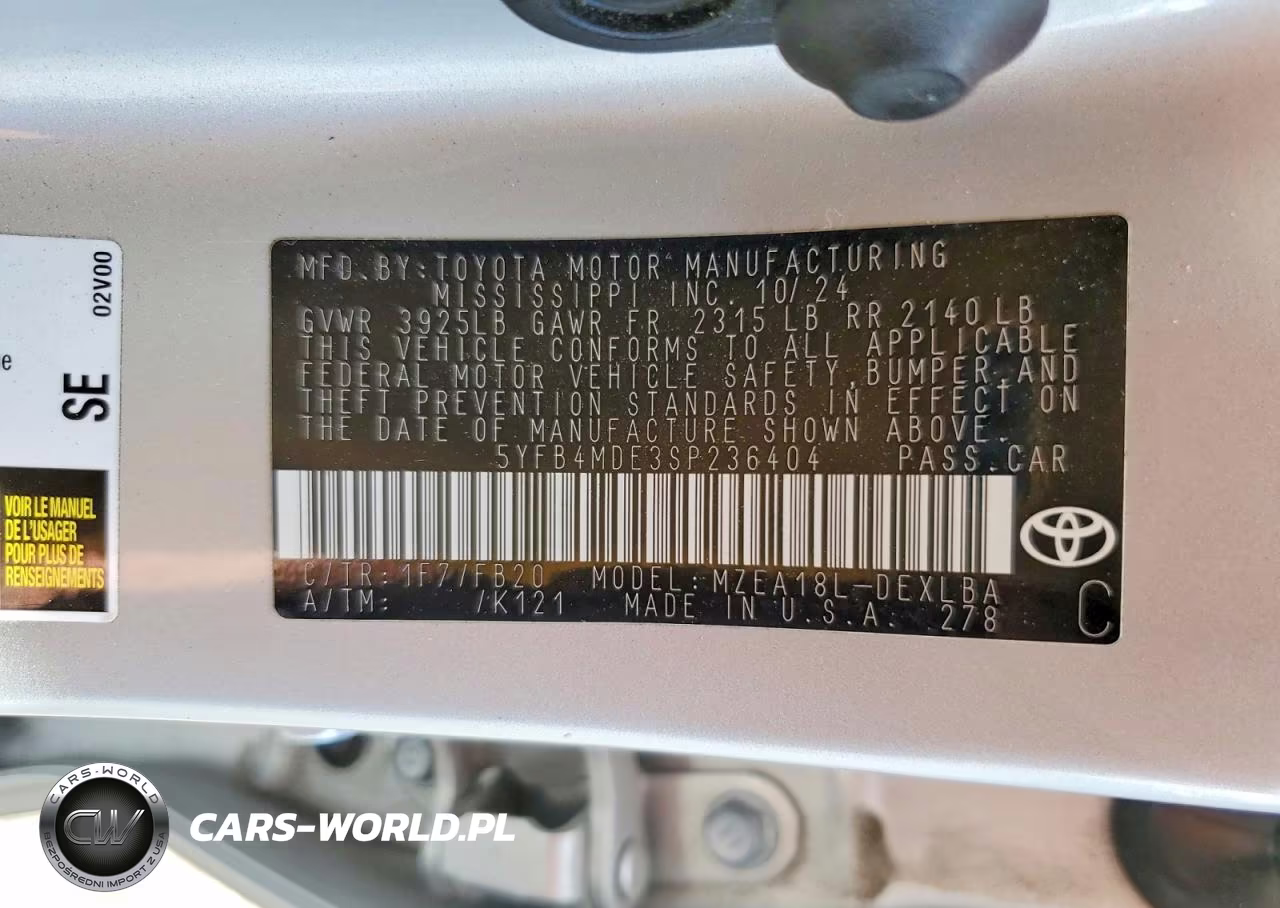 2025 Toyota Corolla Le VIN:5YFB4MDE3SP236404 - 13