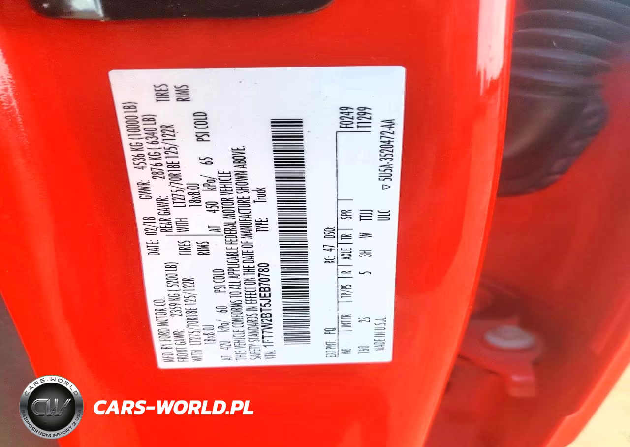 2018 Ford F250 Super Duty VIN:1FT7W2BT5JEB70780 - 12