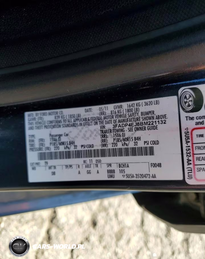2011 Ford Fiesta Se VIN:3FADP4EJ8BM221132 - 12