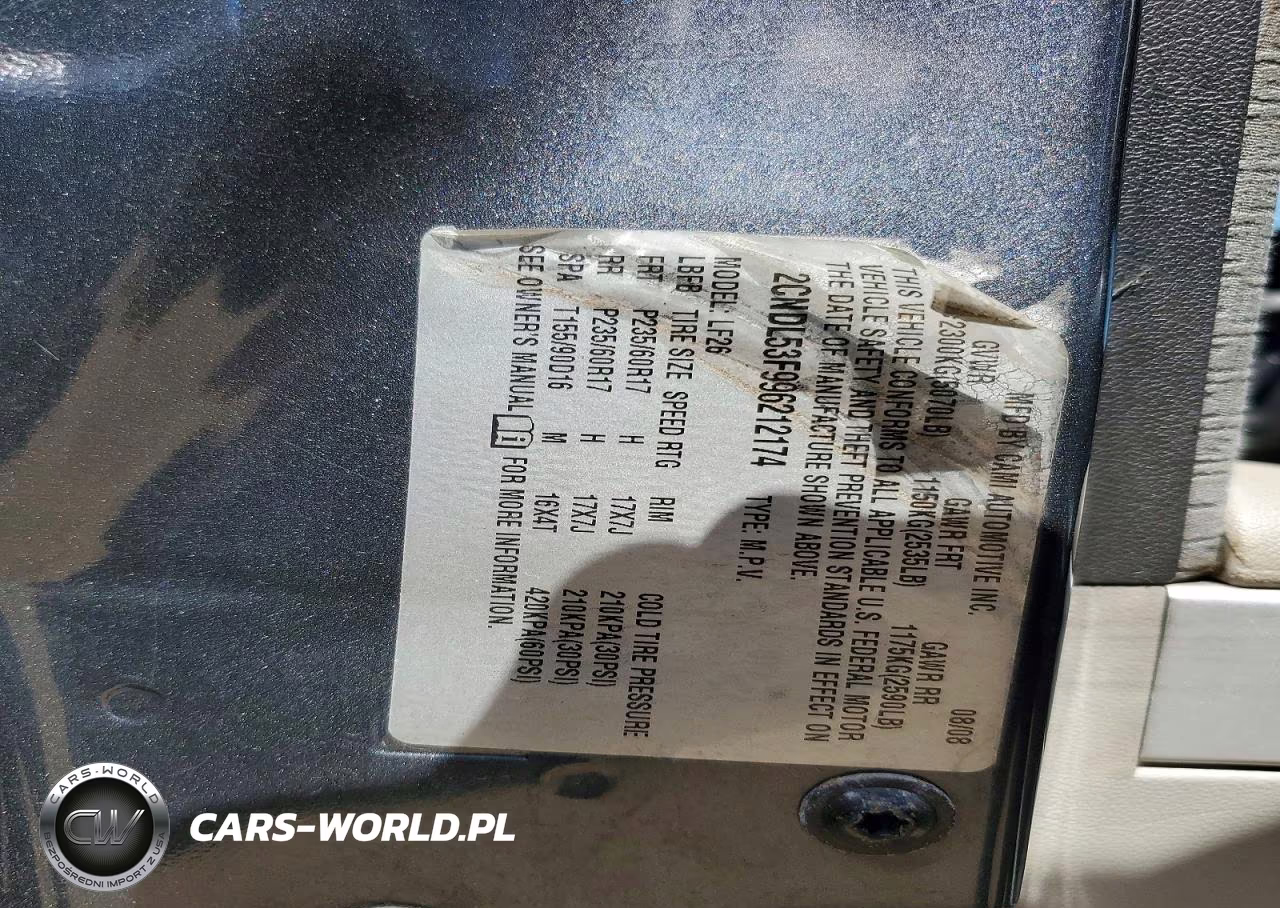 2009 Chevrolet Equinox Lt VIN:2CNDL53F996212174 - 13