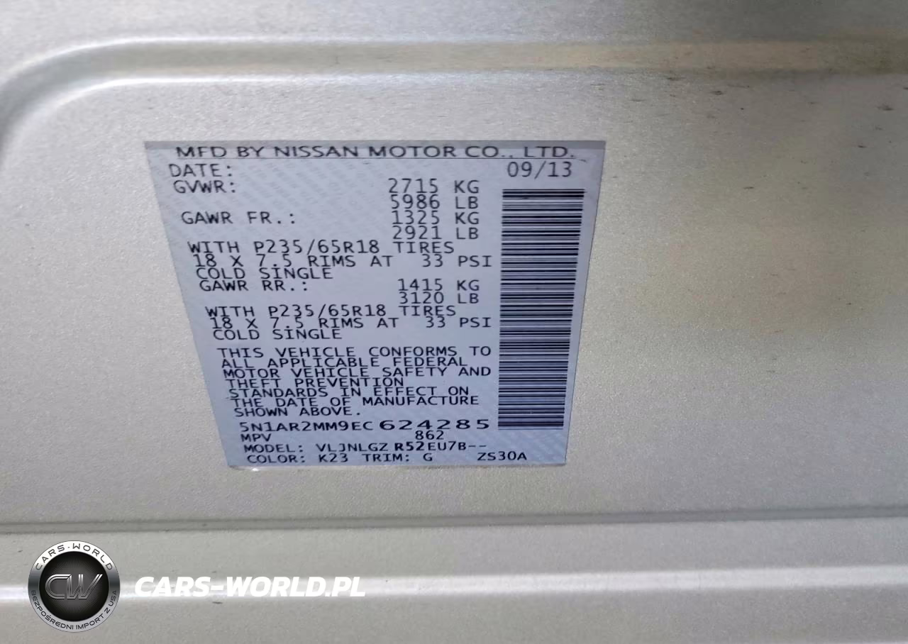 2014 Nissan Pathfinder Sl VIN:5N1AR2MM9EC624285 - 13